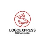 画像1: 赤い牛の顔のロゴ (1)