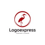 画像1: 赤い鶴のロゴ (1)