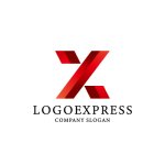 画像1: 赤い幾何学的なXロゴ (1)