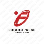 画像1: 赤いFと人のスタイリッシュなロゴ [色変更可] (1)