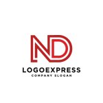 画像1: 赤い線とNDのイニシャルロゴ (1)