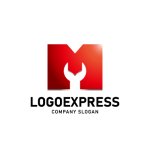 画像1: 赤いM字とレンチのロゴ (1)