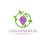 画像1: 葡萄のリースロゴ (1)