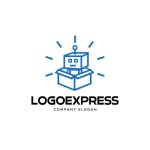 画像1: 箱から出てくるロボットのロゴ (1)