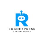 画像1: ロボット顔が可愛いRのロゴ (1)