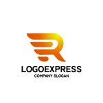 画像1: 羽根の付いたRの文字のロゴ (1)