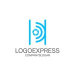 画像1: 回転するHをモチーフにしたダイナミックなロゴ (1)