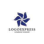 画像1: 回転する花びらのロゴ (1)