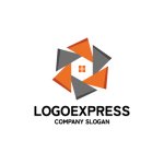 画像1: 回転する幾何学模様の家ロゴ (1)