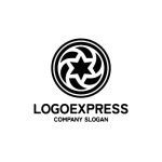 画像1: 回転する星と円が示す、卓越した推進力ロゴ (1)