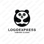 画像1: 丸いかわいいパンダのロゴ (1)