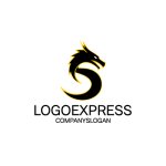 画像1: Sの字とドラゴンのロゴ (1)