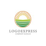 画像1: 日の出と大地のサークルロゴ (1)