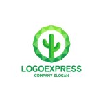 画像1: 多角形のサボテンのロゴ (1)