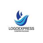 画像1: 波に乗る帆船を象徴するロゴ (1)