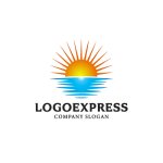 画像1: 日の出と海の爽やかなロゴ (1)