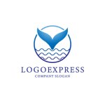 画像1: 鯨の尾と海ロゴ (1)