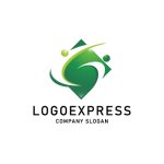 画像1: 躍動感あふれるのSと人のロゴ (1)