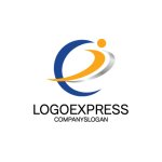 画像1: 躍動感のある人とEのロゴ (1)