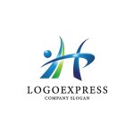 画像1: 躍動感のある人物と「H」のロゴ (1)