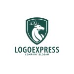 画像1: 鹿と盾の紋章ロゴ (1)