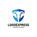 画像1: 盾と象のロゴ (1)