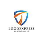 画像1: 盾に" T" の字の軌跡があるロゴ (1)