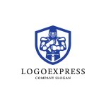 画像1: 剣を持った騎士の盾のロゴ (1)