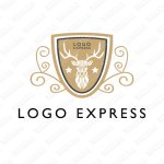 画像1: 盾の鹿の頭のロゴ (1)