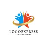 画像1: 輝く未来を創造する人と星のロゴ (1)