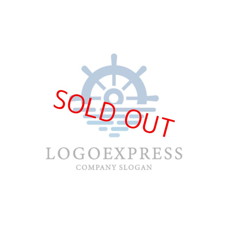 画像1: 船の舵と水平線のロゴ (1)