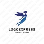 画像1: 妖精、天使のシルエットのきれいなロゴ (1)