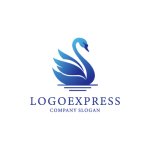 画像1: シンプル白鳥ロゴ (1)