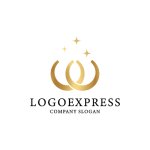 画像1: シンプルでゴージャスなW結婚指輪ロゴ (1)