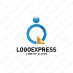 画像1: シンプルなQと人のロゴ (1)