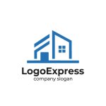 画像1: シンプルでモダンな不動産ロゴ (1)