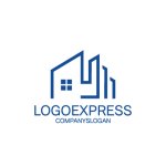 画像1: シンプルでモダンな建物のロゴ (1)