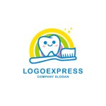 画像1: 笑顔が可愛い歯と虹のロゴ (1)