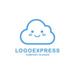 画像1: 笑顔の可愛い雲のロゴ (1)