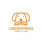 画像1: 可愛い笑顔の犬のロゴ (1)