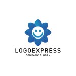 画像1: 笑顔の花のロゴ (1)