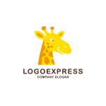 画像1: 笑顔がかわいいキリンのロゴ (1)