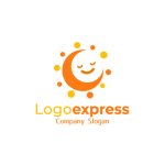 画像1: 笑顔の月と太陽のロゴ (1)