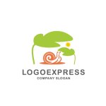 画像1: カタツムリと葉っぱのロゴ (1)