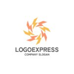 画像1: スピード感のある稲妻のロゴ (1)