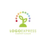 画像1: 芽と虹のロゴ (1)