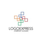 画像1: カラフルな四角形を連結したロゴ (1)