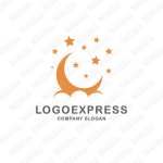 画像1: ロマンチックな夜の星のロゴ (1)