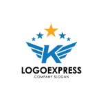 画像1: 星と翼を持つKのロゴ (1)