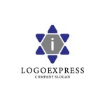 画像1: 星型の幾何学的なIロゴ (1)